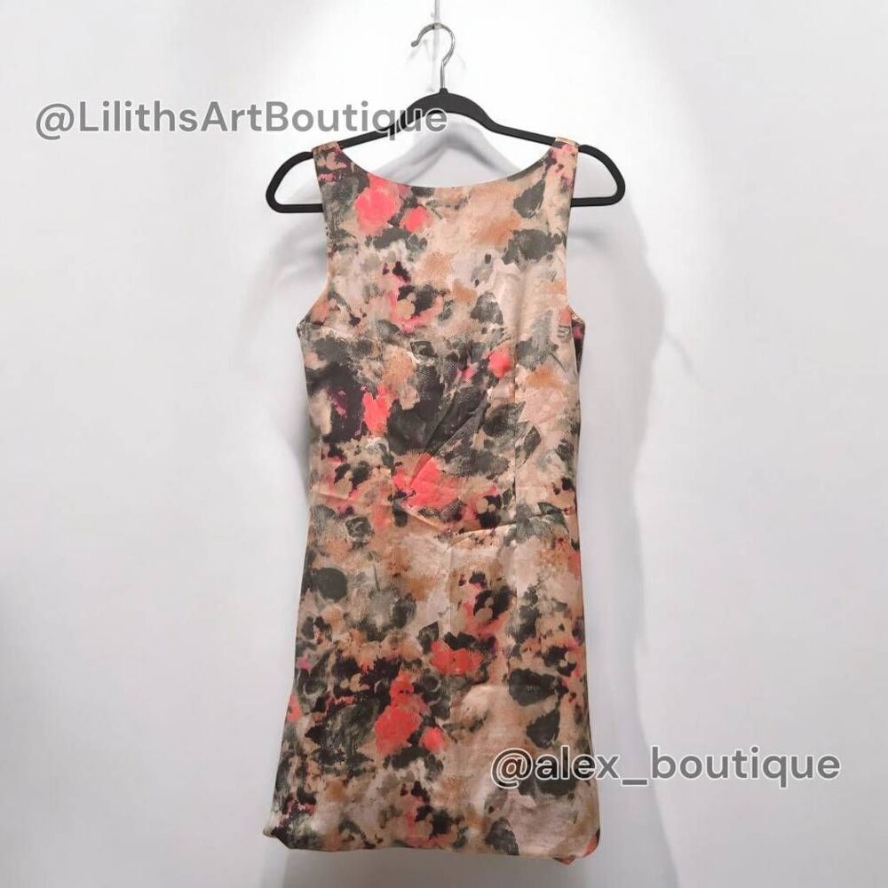 H&M Pleated Floral Watercolor Bubble Drape Stain Dress(C014)-Size 6 for … - Picture 6 of 12